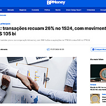 M&A: transaes recuam 26% no 1S24, com movimentao de R$ 105 bi